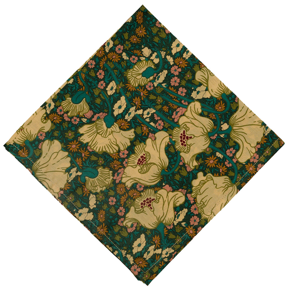 Liberty London Clementine Poppy Pocket Square