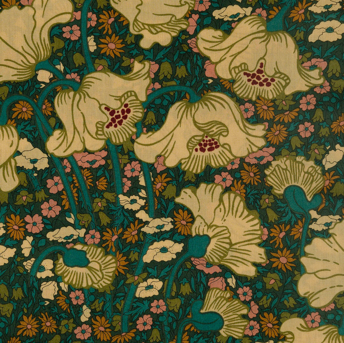 Liberty London Clementine Poppy Pocket Square