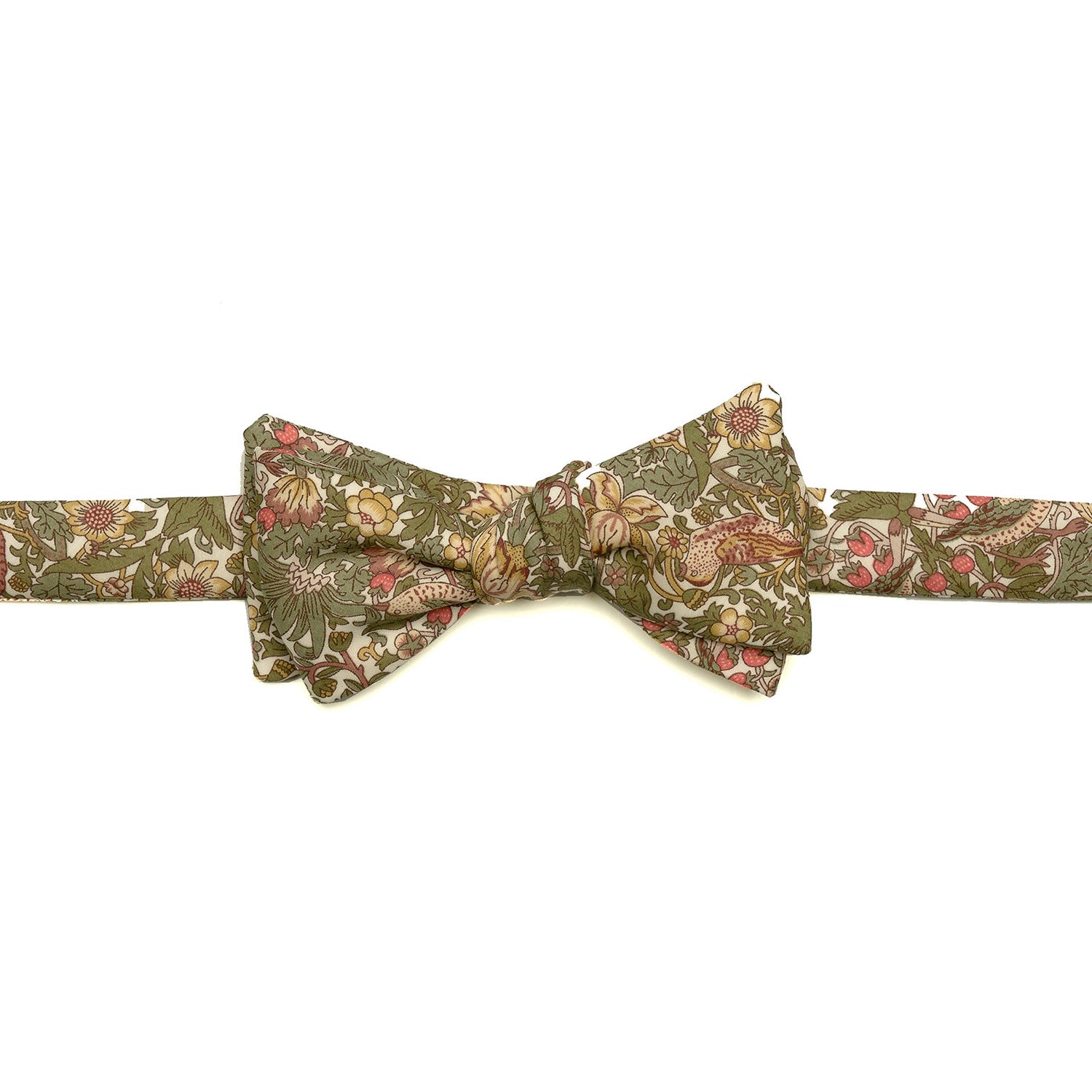 Liberty London Strawberry Thief Green Bow Tie