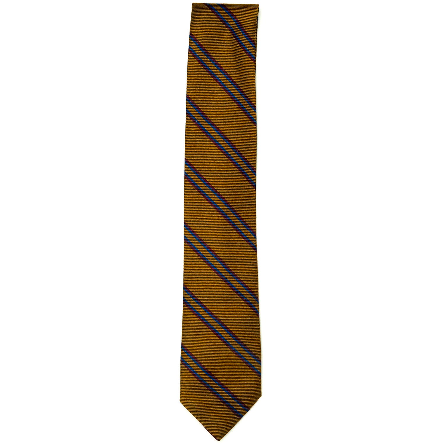 Ochre Stripe Silk Tie