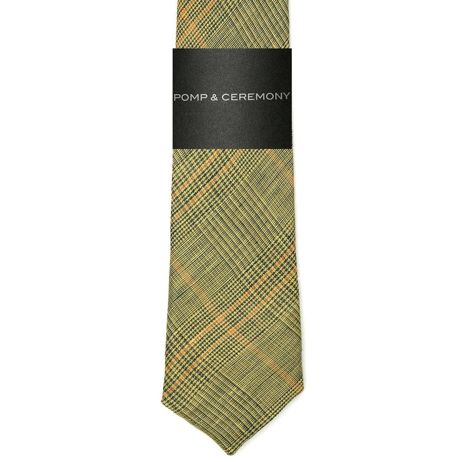 Yellow Linen Glen Check Tie
