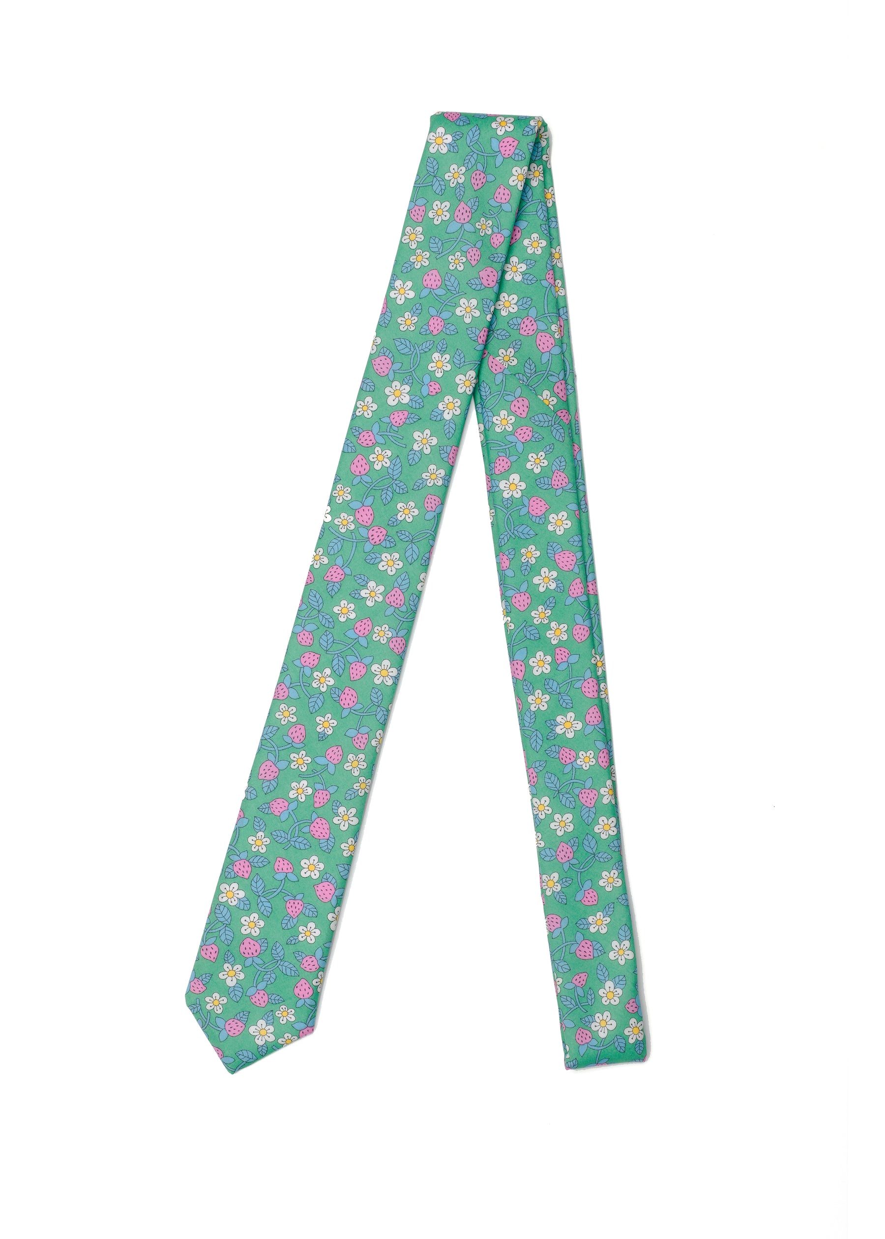 Discontinued LIBERTY LONDON Strawberries and Cream SKINNY TIE