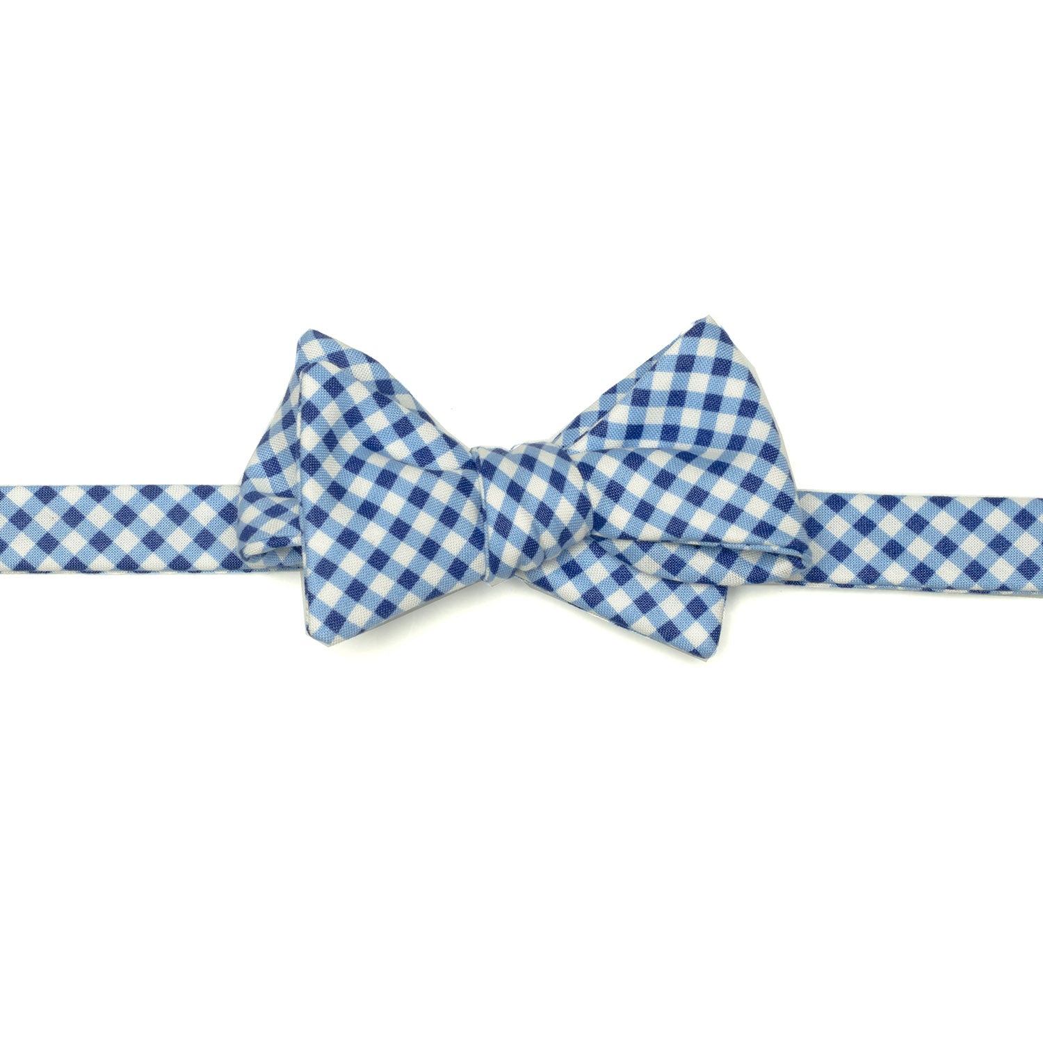 Blue Gingham Bow Tie