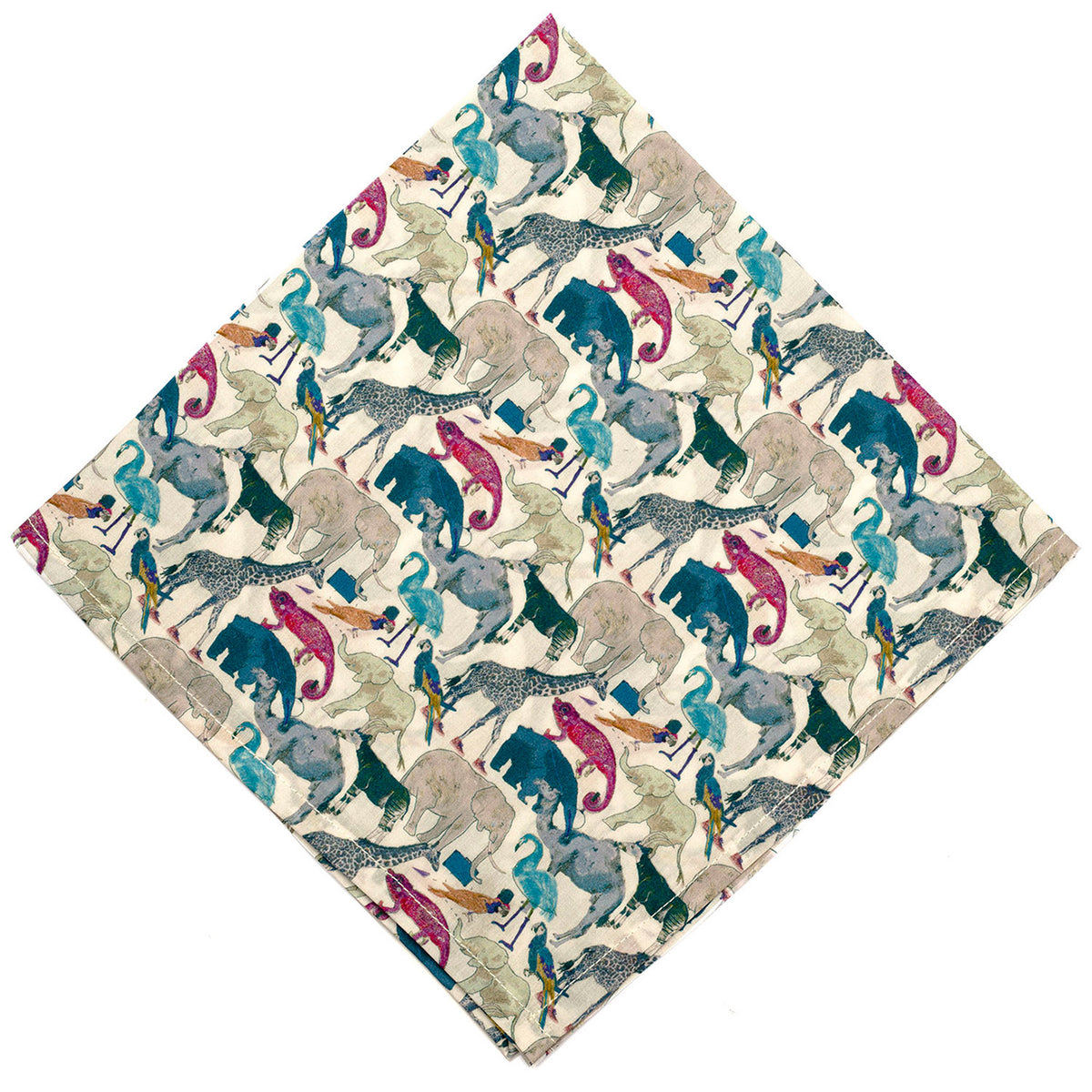 Liberty London Queue for the Zoo Pocket Square