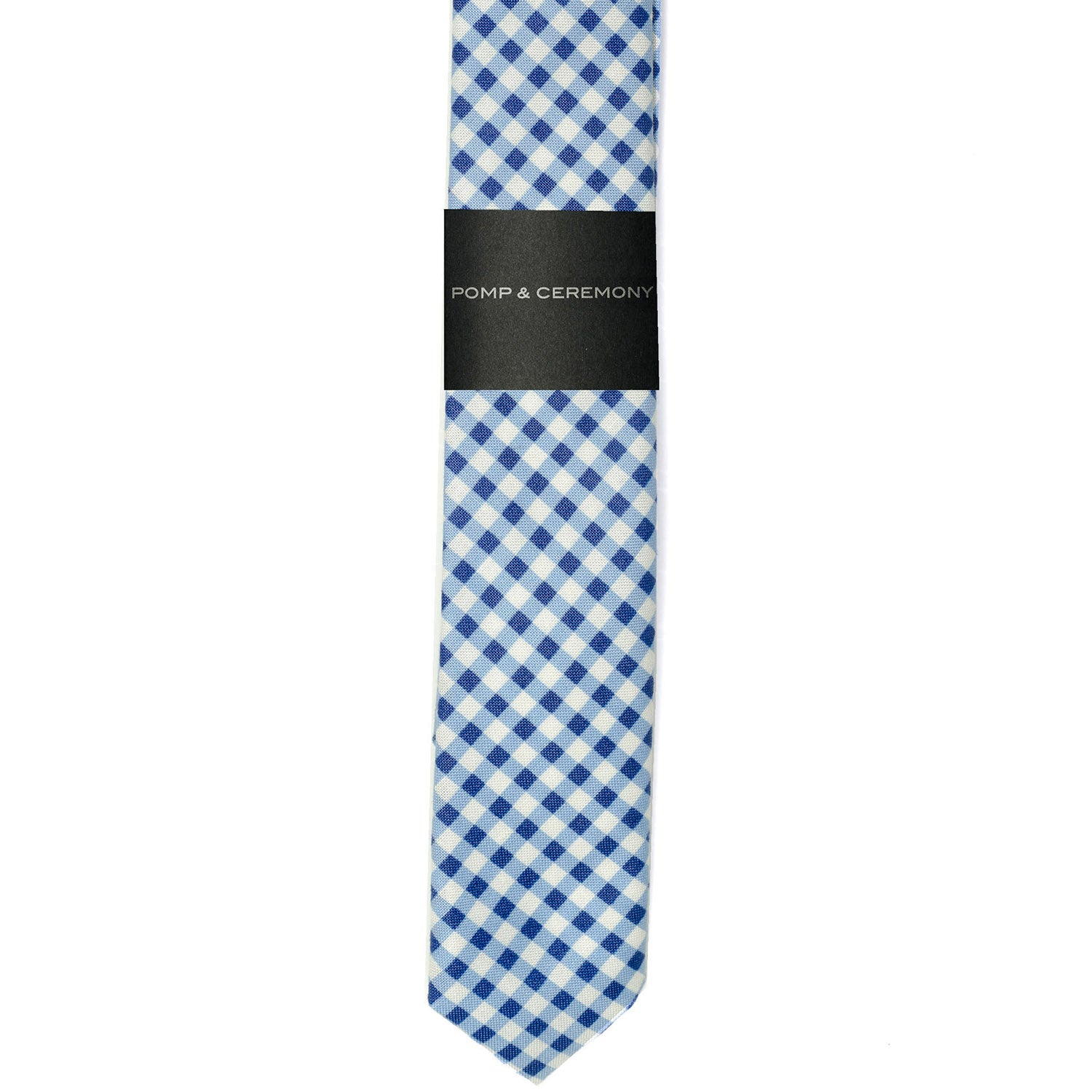Discontinued Blue Gingham Skinny Tie