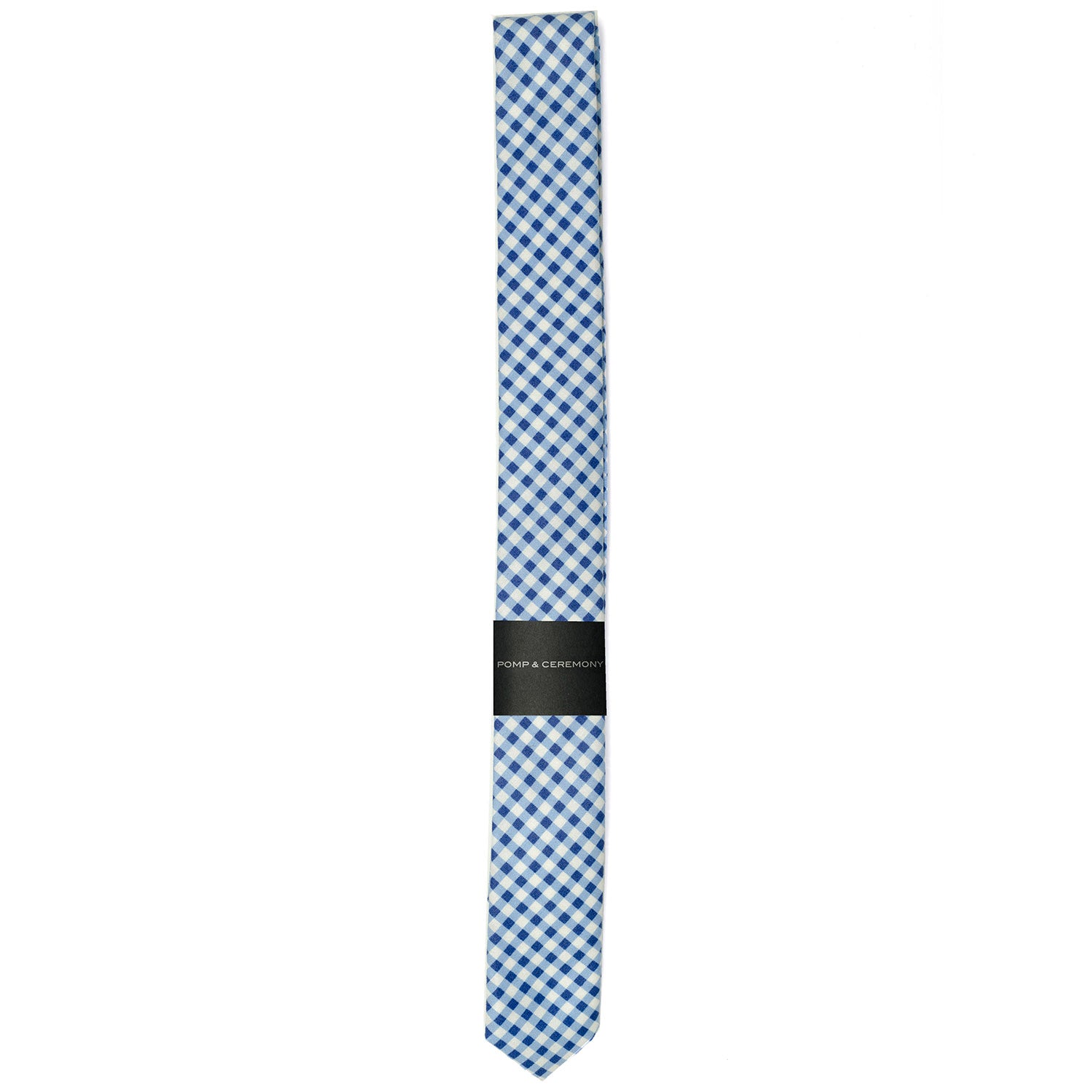 Discontinued Blue Gingham Skinny Tie