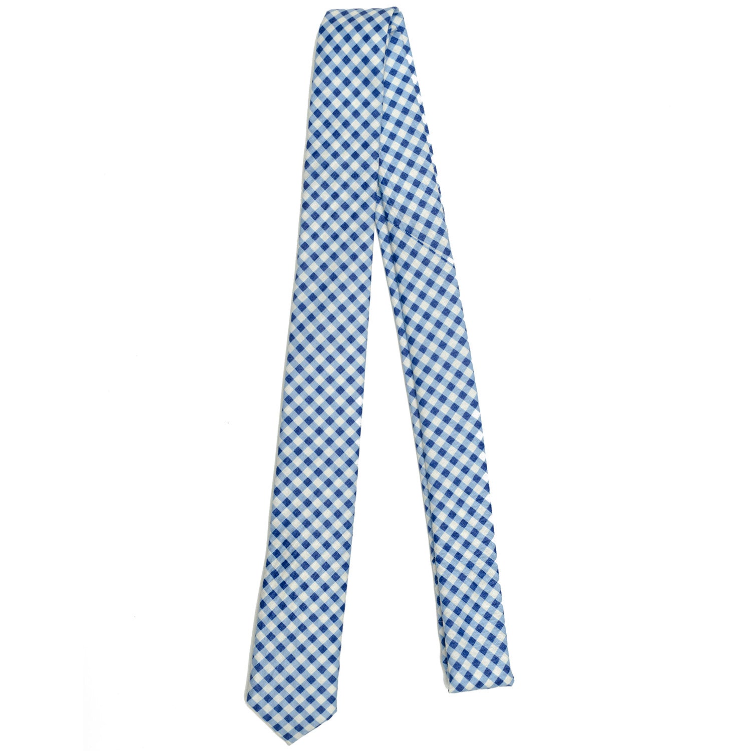 Discontinued Blue Gingham Skinny Tie