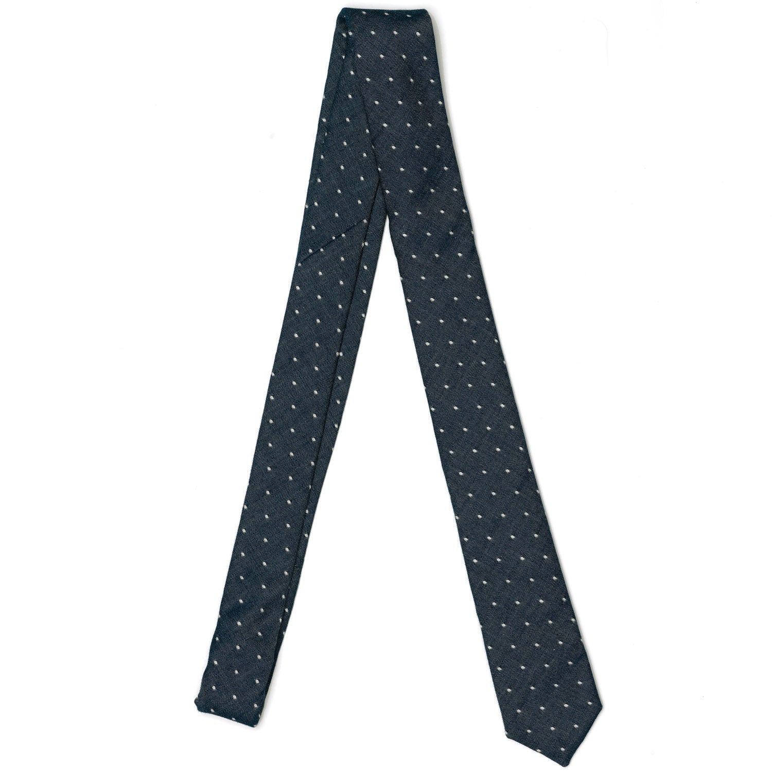 Discontinued Chambray Dot Skinny Tie