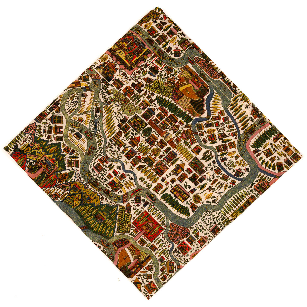 Liberty London Map Planning Pocket Square