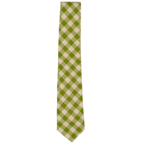 Green Check Linen Tie