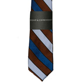 Blue & Brown Stripe Silk Tie