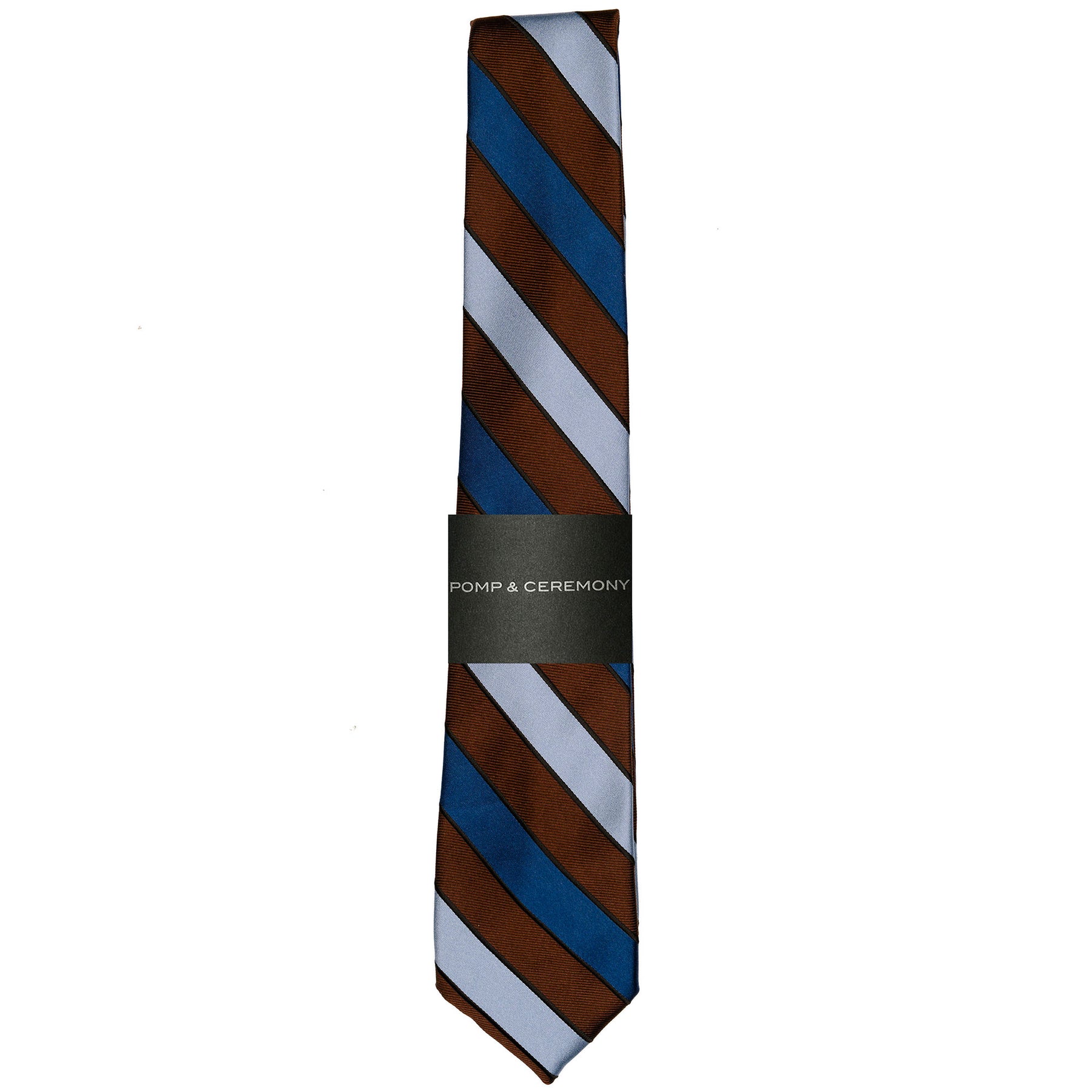 Blue & Brown Stripe Silk Tie