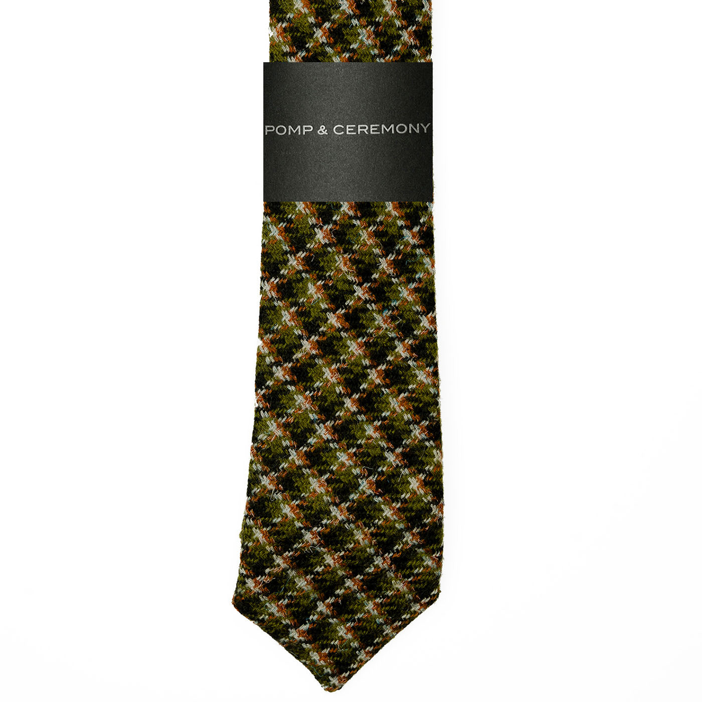 Green Check Wool Tie