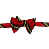 Red & Gold Stripe Silk Bow Tie