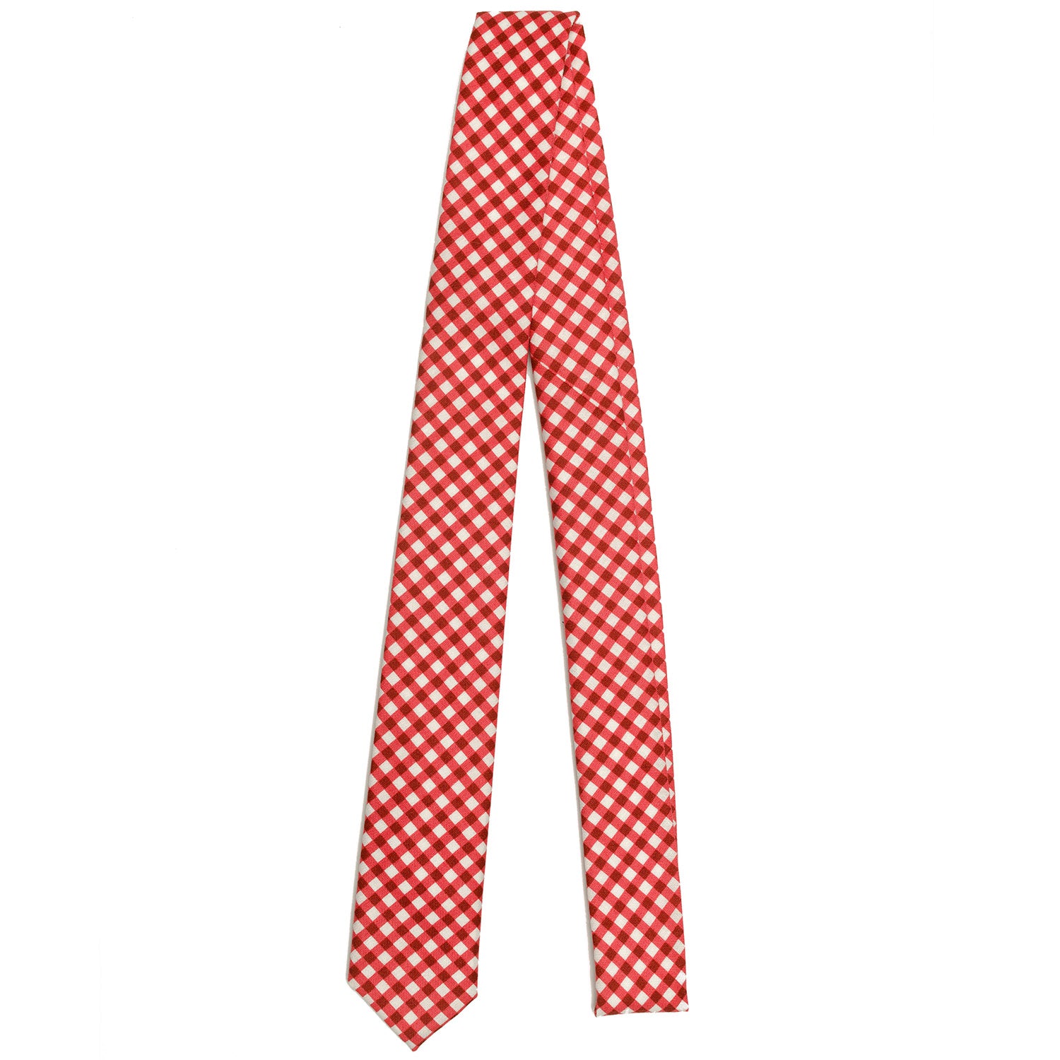 Red and White Checker Print With Your Choice Trim Color 1 Piece